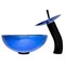 Novatto Mini 12-inch Blue Foiled Glass Vessel Bath Sink Set, Matte Black NSFC-S132-1217003MB - alternate 3